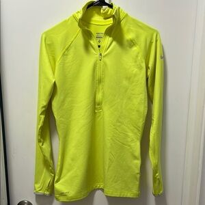 Nike Neon Yellow Half-Zip Dri-FIT Top